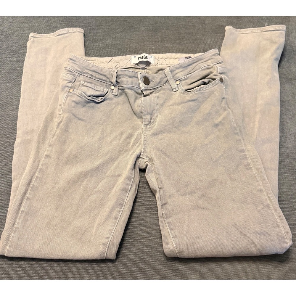 Paige Skyline Ankle Peg Jeans 28 Cloud Cover Grey Skinny Mid Rise Denim W1433